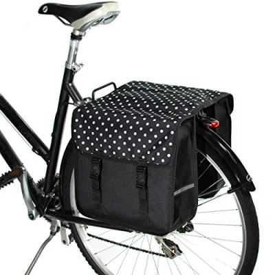 Afbeelding van BikyBag Classic Dubbele Fietstassen Voor Achterfietsdragers (Witte Stippen)