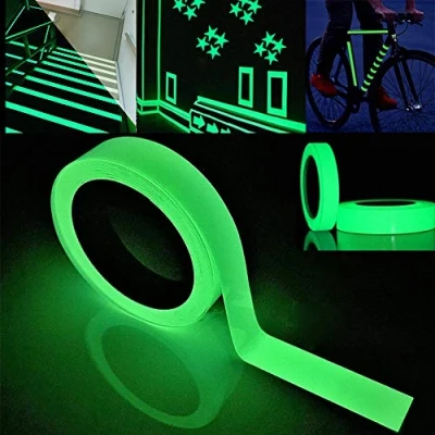 Afbeelding van FULARR 30 mm x 5 m Premium fluorescerende tape, Luminous Tape fosforplakband, oplichtend markeertape, zelfklevend waarschuwingstape, Glow in The Dark groen licht