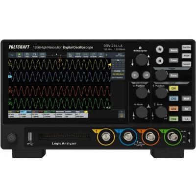 Afbeelding van VOLTCRAFT DOV1254 LA Digitale oscilloscoop 125 MHz 4 kanaals 1.25 GSa/s 100 Mpts 12 Bit Digitaal geheugen (DSO), Logic analyser 1 stuk(s)