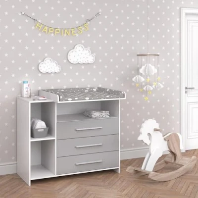 Afbeelding van Vicco Commode &quot;Oskar&quot;, Grijs/Wit, 113 x 100 cm