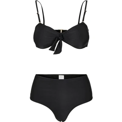 Afbeelding van Urban Classics High Waist Balcony Bikini set XS Zwart