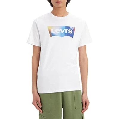 Afbeelding van Levi&#039;s Graphic Crewneck BW FILL SSNL Tshirt print, Heren, Maat: XS, Silvertab glow wm du