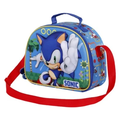 Afbeelding van Sega Sonic Faster 3D lunchtas, Blauw, Eén maat, Lunch Bag Sneller