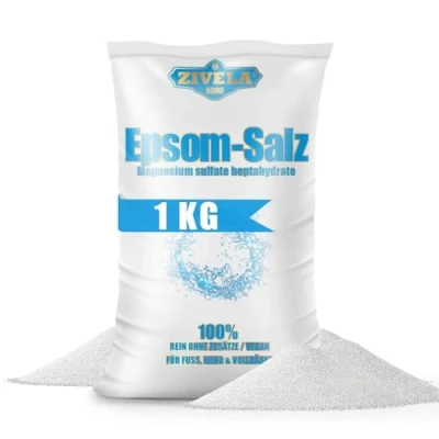 Afbeelding van Epsom zout 1 kg badzout Epsomzout magnesiumsulfaat farmaceutische kwaliteit 100% zuiver natuurlijk