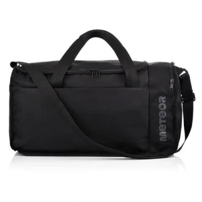 Afbeelding van Sporttas Gym Holdall Mannen Vrouwen Duffel Schouder Fitness Tas Zwembad Reizen Vakantie Riem Cabine Bagage Weekender Overnachting Camping Kleine 20L Grote 40L, zwart, 50x30x27 cm