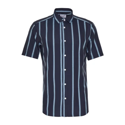 Afbeelding van Only &amp; Sons Onstravis LIFE Striped Overhemd, Heren, Maat: Small, Dark navy