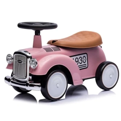 Afbeelding van sun baby Loopauto voor kinderen vanaf 1 jaar Retro Classic, kinderauto, loophulp met claxon, pieptoon, opbergvak onder zitting (Roze)