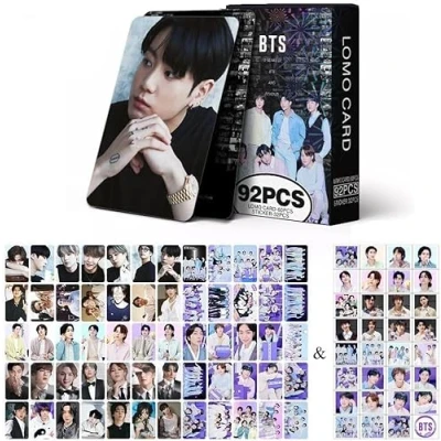 Afbeelding van 92 stuks Lomo kaarten BTS Bangtan Collecties &quot;10th&quot; album fotokaarten cadeau voor fan 60 + 32 stickers