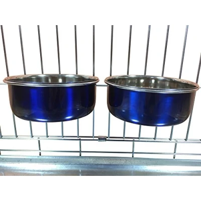 Afbeelding van Ellie Bo Paar hondenschalen voor kratten/kooien of pennen, medium, 0,9 liter, blauw