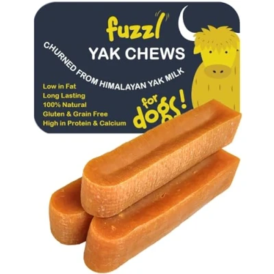 Afbeelding van Fuzzl Premium kauwkaas voor honden, jak, kaas, hond, 3 stuks, 210 g, natuurlijke hondensnacks met Himalaya Yak, melk, hondenvoer, natuurlijk hondenkauwspeelgoed, duurzame honden