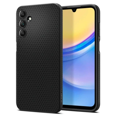 Afbeelding van Samsung Galaxy A15 (4G) Hoesje Siliconen en TPU (zacht) Spigen Softcase/Backcover Zwart Telefoonhoesje Shockproof/Valbescherming