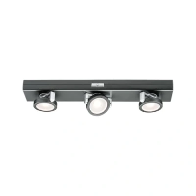Afbeelding van Paulmann Rotate 70636 LED meubellamp 3 spot, incl. x 0,2 watt, dimbaar, kastverlichting, antraciet, chroom, mat, kastlicht kunststof, 3000 K