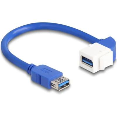 Afbeelding van Delock Keystone Modul Kabel USB 5 Gbps Typ A Buchse zu Buchs