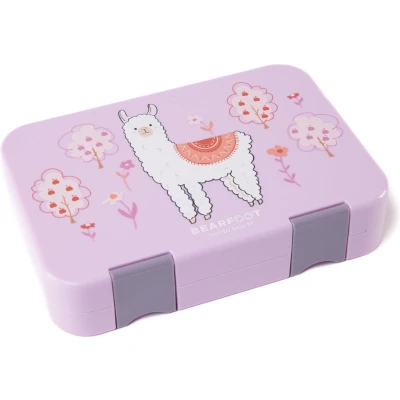 Afbeelding van broodtrommel voor kinderen met vakken BPA vrij lunchbox bentobox snackbox scheidingsvakken kleuterschool school brooddoos lama