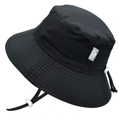 Afbeelding van JAN &amp; JUL Toddler Sun Hat with UV Protection for Boys Girls, Adjustable Size (M: 6 24 Months, Black)