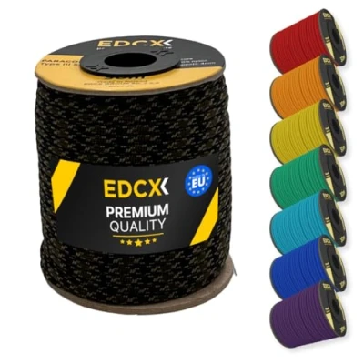 Afbeelding van EDCX 4mm Nylon Paracord 550 30m (100 voet) Type III, 100% Touw, 7 Strand Touw in Effen Kleuren (Veteran, 30 m)