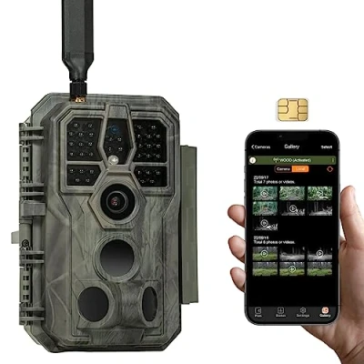 Afbeelding van GardePro X50 4G LTE jachtcamera met simkaart en app, H.265 32MP video, 30 m infrarood nachtzicht, bewegingsmelder 0,1 s IP66 waterdicht