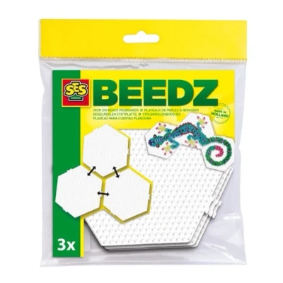 Afbeelding van Ses Creative Beedz Strijkkralen Grondbord Zeshoek Koppelbaar 3 Stuks