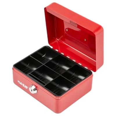 Afbeelding van Geldkassette rood 15x12x8cm