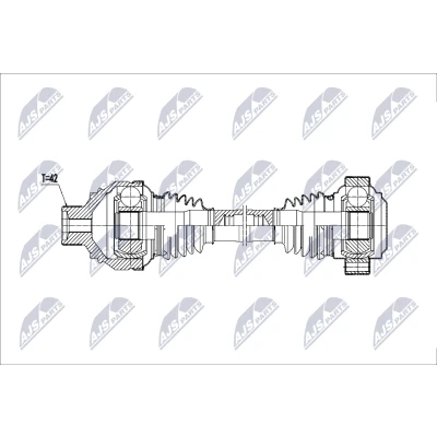 Afbeelding van NTY NPW AU 080 Aandrijfas Achteras links 553mm