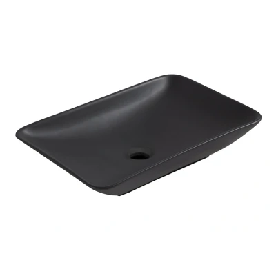 Afbeelding van Wiesbaden Karé waskom rechthoekig 58 x 36 11,5 cm keramiek mat zwart