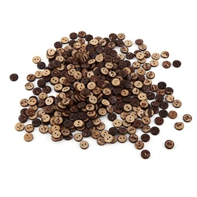 Afbeelding van Kleurrijke Knopen 10mm, Retro Kokosnoot 2 Gaten Naaien, 400 Stuks Kinderen Houten voor DIY Scrapbooking Decor Kleding Accessoires Naaien Knutselen