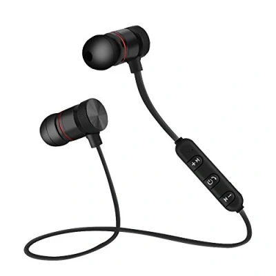 Afbeelding van Magneet draadloze bluetooth sport hoofdtelefoon headset voor compatibel met IOS android (zwart)
