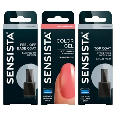Afbeelding van Sensista Lady Marmalade Peel Off Set Gellak Voordeelset Oranje roze Gel nagellak voor LED lamp 3 stuks