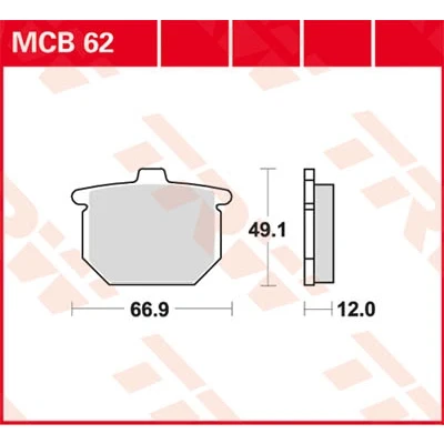 Afbeelding van Remblokset, schijfrem TRW MCB62