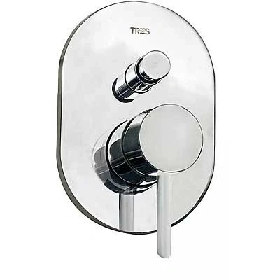 Afbeelding van Tres Alplus inbouw douchekraan met omsteller chroom 20318001