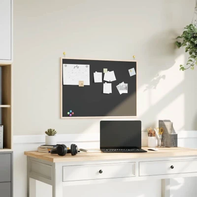 Afbeelding van vidaXL Krijtbord met massief grenenhouten lijst 40x40 cm zwart
