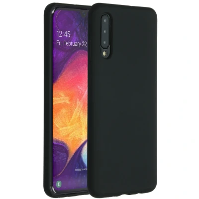 Afbeelding van Samsung Galaxy A50 Hoesje Siliconen en TPU (zacht) Accezz Softcase/Backcover Zwart Telefoonhoesje