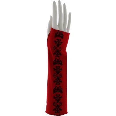 Afbeelding van Zac&#039;s Alter Ego Vingerloze handschoenen Red Long Butterfly Print Rood