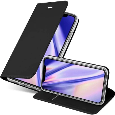 Afbeelding van Cadorabo Hoesje geschikt voor Apple iPhone XS MAX in CLASSY ZWART Beschermhoes met magnetische sluiting, standfunctie en kaartvakje Book Case Cover Etui