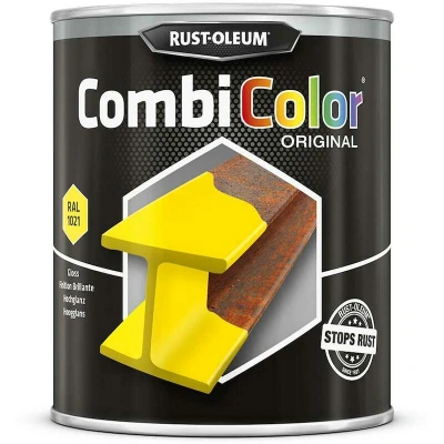 Afbeelding van rust oleum combicolor hoogglans ral 1021 koolzaad geel 750 ml