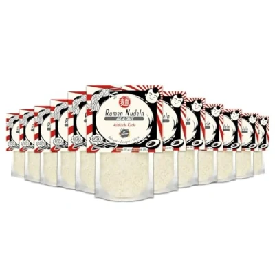 Afbeelding van Ramen noedels van 12 stuks, 200 g, slechts 10 kcal per 100 algenpasta, glutenvrij, vetvrij en veganistisch, geur smaakneutraal, Made in Germany Schultz und König