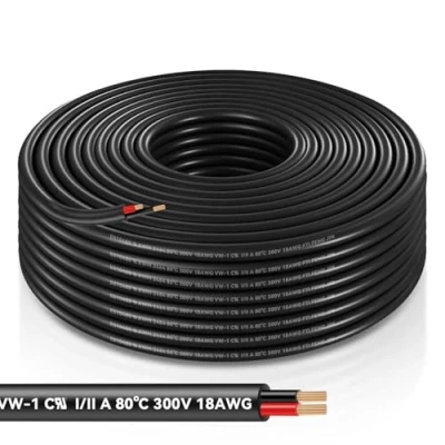 Afbeelding van 18 AWG elektrische draad, 15 meter, 2 aderige kabel, flexibele koperdraad, hoge temperatuurbestendigheid, 5 V/12 V/24 V stroomkabel, x 0,75 mm² verlengkabel voor led verlichting auto