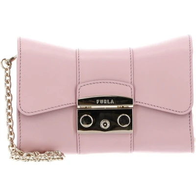 Afbeelding van FURLA Leren Schoudertas Koppeling Metropolis Mini Crossbody Remix Alba Roze