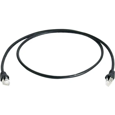 Afbeelding van Telegärtner L00004A0060 RJ45 Netwerkkabel, patchkabel CAT 6A S/FTP 7.50 m Zwart Vlambestendig, Snagless, Pair afschermi