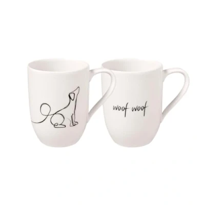 Afbeelding van Villeroy &amp; Boch Statement bekerset Dog 2dlg., 280ml, Premium porselein, wit