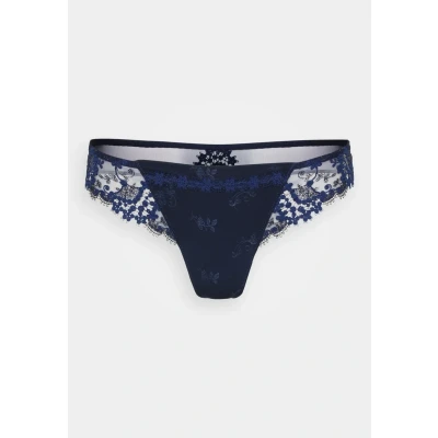 Afbeelding van Simone Pérèle dames Wish tanga met mesh en borduring in de kleur Donkerblauw, maat: 40