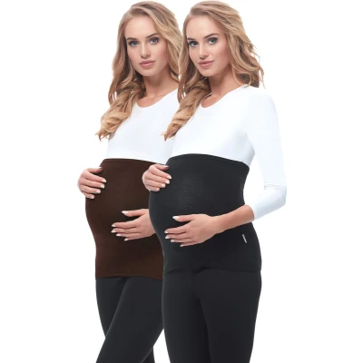 Afbeelding van BE Mammy Dames Zwangerschapsbuikband Zwanger Viscose 2pack BE20 169 BB Zwart/Bruin 36/38