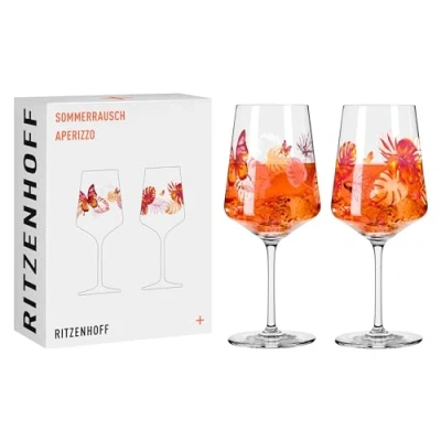 Afbeelding van RITZENHOFF 2849001 Aperitiefglas 500 ml set van 2 serie Sommerrausch motief vlinders Made in Germany