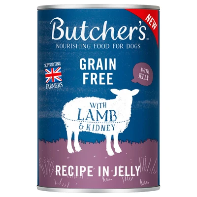 Afbeelding van 24x 400g Butcher&#039;s Original Graanvrij met lam in gelei Hondenvoer