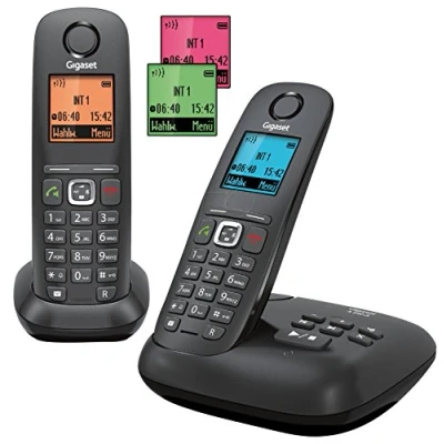 Afbeelding van Gigaset A540 Dect draadloze telefoon, antraciet/zwart, Duo met antwoordapparaat, zwart