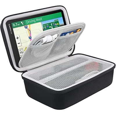 Afbeelding van BOVKE Harde GPS Case voor 6 7 Inch Garmin DriveSmart 76/65/61, RV 780/dezl OTR700/OTR610, Catalyst Navigator Systeem, Extra Ruimte Autoladers, Wrijvingsbevestiging, Zwart