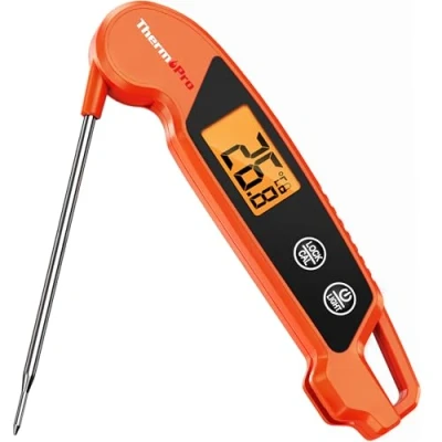 Afbeelding van ThermoPro Digitale vleesthermometer, grillthermometer, draadloze thermometer, koken met opvouwbare sonde, keukenthermometer voor BBQ, grillen, bakken, vloeistof, TP603