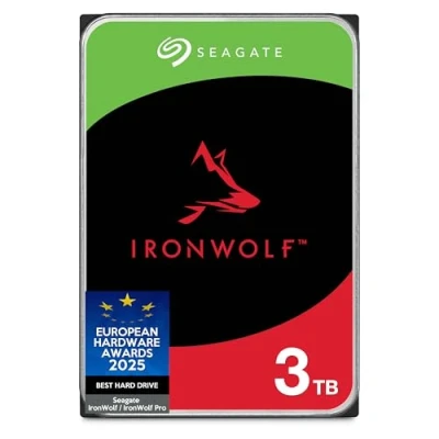 Afbeelding van Seagate IronWolf, 3 TB, Interne Harde Schijf, NAS, 3,5&quot;, SATA 6 GB/s, 5400 RPM, 64 MB cache, voor NAS RAID, jaar Rescue Services, FFP (ST3000VNZ06)