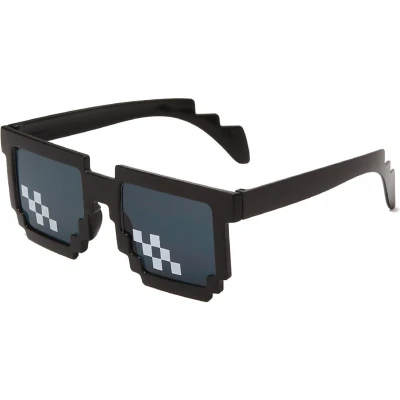 Afbeelding van Thug Life Bril Festivalbril Partybril Pixelbril 2 stuks Pixels Zwart Zonnebril Verkleedkleding Feestbril