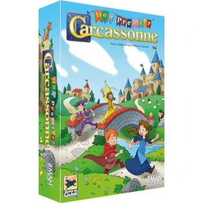 Afbeelding van Asmodee Mijn eerste Carcasson gezelschapsspel voor kinderen vanaf 4 jaar grappig en vereenvoudigd strategiespel met tegelplaatsing 2 tot spelers 20 minuten in het Frans Hans im